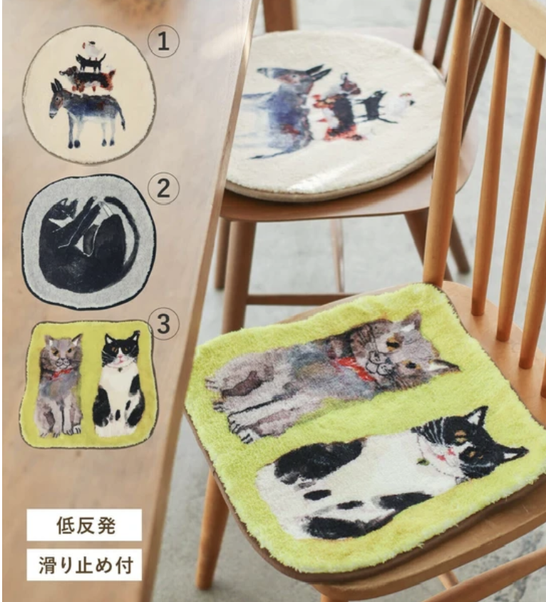 Atelier KOTETSU 動物插畫坐墊(Cat GR)